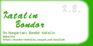 katalin bondor business card